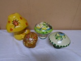 4pc Group of Vintage Ceramic Mushroom Figurines