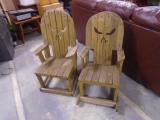 Wooden Child's Outdoor Rocker & Matching Chair