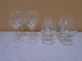 (2) 4pc Sets of Pricess House Cut Glass Stemware