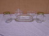 Princess House Cut Glass Creamer/Sugar/Butter Dish/ Salt & Pepper Shakers