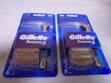 2 Brand New Gillette Sensor 3 Razors w/ 6 Refills Each