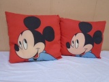 2 Mickey Mouse Throw Pillows