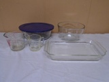 Group of Assorted Glass Bakeware & Measuring Cups