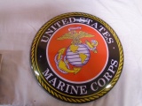 Metal United States Marine Corps Button Sign