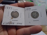 1897 and 1899 Silver Barber Dimes