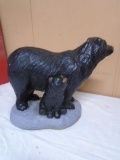 Cement Black Bear w/ Cub Statue