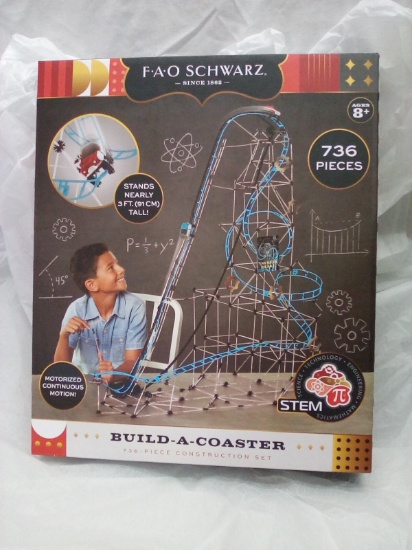 FAO Schwarz 736Pc Nearly 3’T Build-a-Coaster for Ages 8+