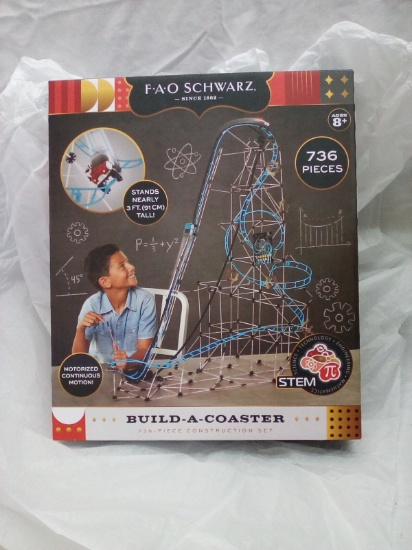 FAO Schwarz 736Pc Nearly 3’T Build-a-Coaster for Ages 8+