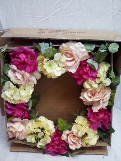 20” Peony, Hydrangea, and Rose Spring Wreath