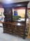 10 Drawer Solid Wood Dresser w/ Mirror Hutch w/ Drawer and Shelves