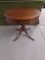 Beautiful Round Antique Side Table w/ Drawer & Metal Claw Feet