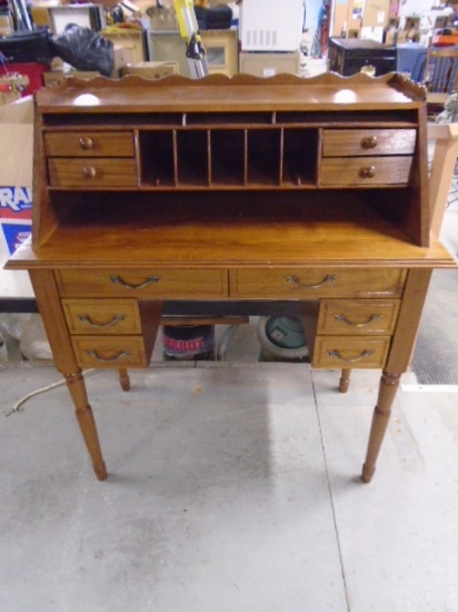 Beautiful Antique 10 Drawer Writing Desk w/ Pigeon Holes