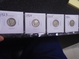 4pc Group of Silver Mercury Dimes