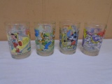 4pc Set of Disney McDonald's Glasses