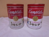 2 Metal Campell's Soup Can Banks