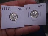 1935 & 1942 Silver Mercury Dimes