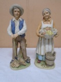 Beautiful Bisque Man and Woman Figurines