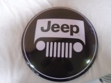 Round Metal Jeep Button Sign