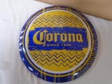 Round Metal Corona Beer Button Sign