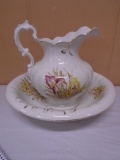 Vintage Ironstone Pitcher & Bowl Set