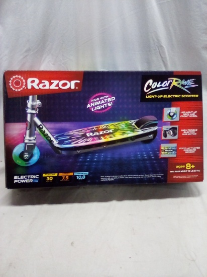 Razor Color Rave LED Light Up Electric Scooter for Ages 8+