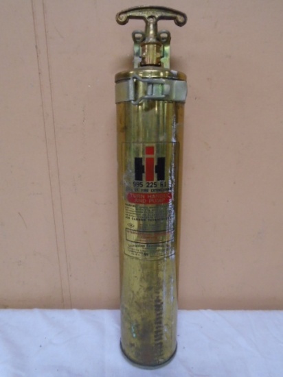 Vintage International Harvester 1 1/2qt Brass Fire Extinguisher