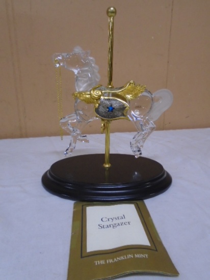 Beautiful Franklin Mint Crystal Star Gazer Carosel Horse