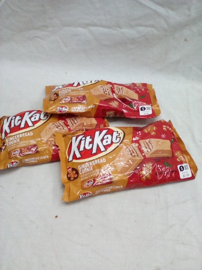 3 packages of Gingerbread cookie KIT KAT