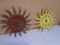 2 Antique Iron Rotary Hoe Décor Pieces