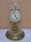 Vintage Schalz Porcelain Face Glass Dome Wind-Up Clock
