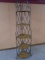 Metal & Wicker Folding Corner Baker's Rack