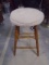 Solid Oak Stool w/ Padded Top