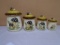 Vintage 4pc Mushroom Cannister Set