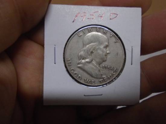 1954 D Mint Silver Franklin Half Dollar