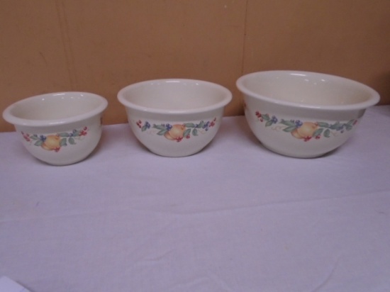 3pc Set of Corelle Coordinates Stoneware Mixing Bowls