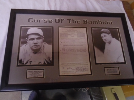 "Curse of the Bambino" Babe Ruth Framed Wall Art