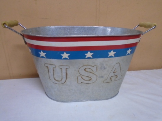 Galvinized Metal "USA" Double Handled Tub