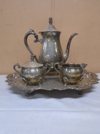 Vintage 4pc Silver Plate Coffee Serving Set