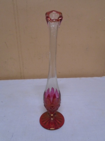 Beautiful Ruby Art Glass Bud Vase