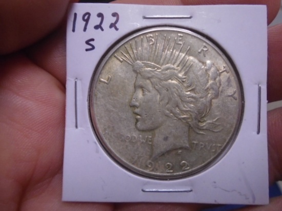 1922 S Mint Silver Peace Dollar