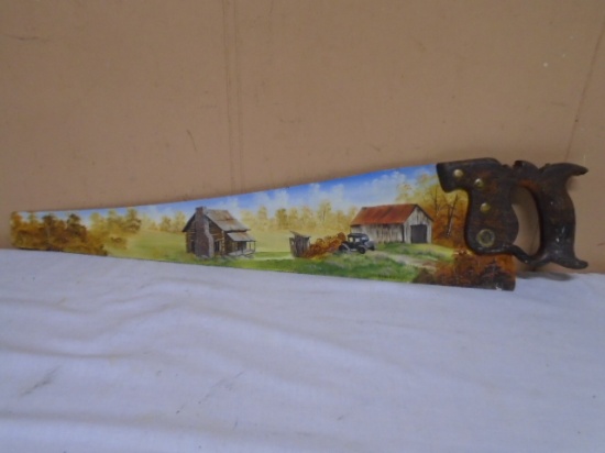 Hand Painted & Signed Hand Saw