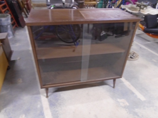 Vintage Double Glass Sliding Door Bookcase