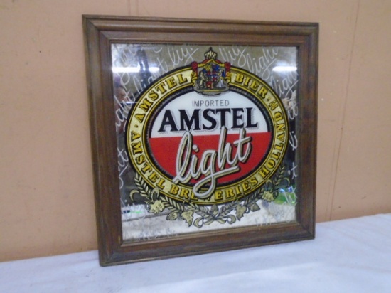 Amster Light Wood Framed Bar Mirror