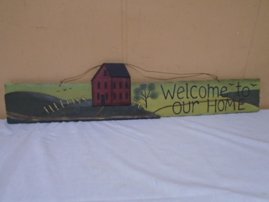 Primitive Style Wooden "Welcome To Our Home" Wall Art