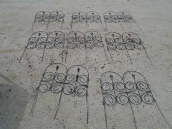 8pc Group of 24in Long Metal Interlocking Fence Panels