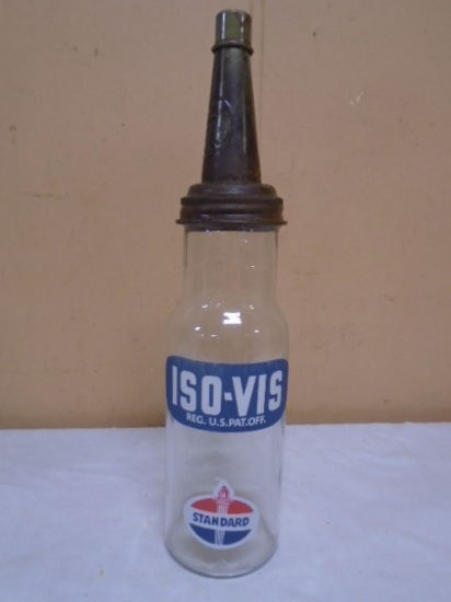 Standard Ios-Vis 1qt Glass Oil Bottle w/ Spout