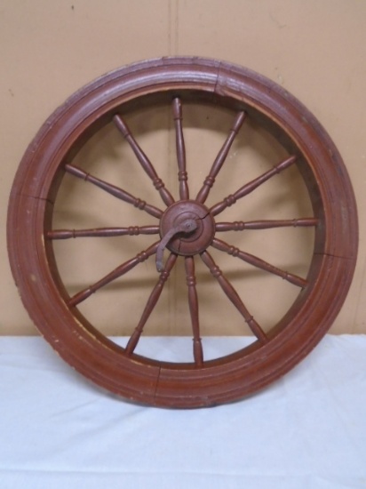 Antique Wooden Spinning Wheel Wheel