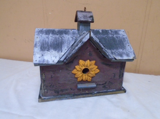 Metal Roof Wooden Bird House