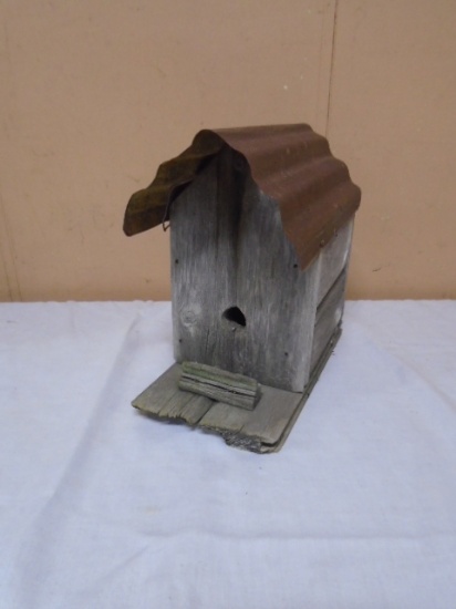 Metal Roof Wooden Bird House