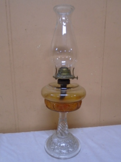 Antique Glass Oil Lamp